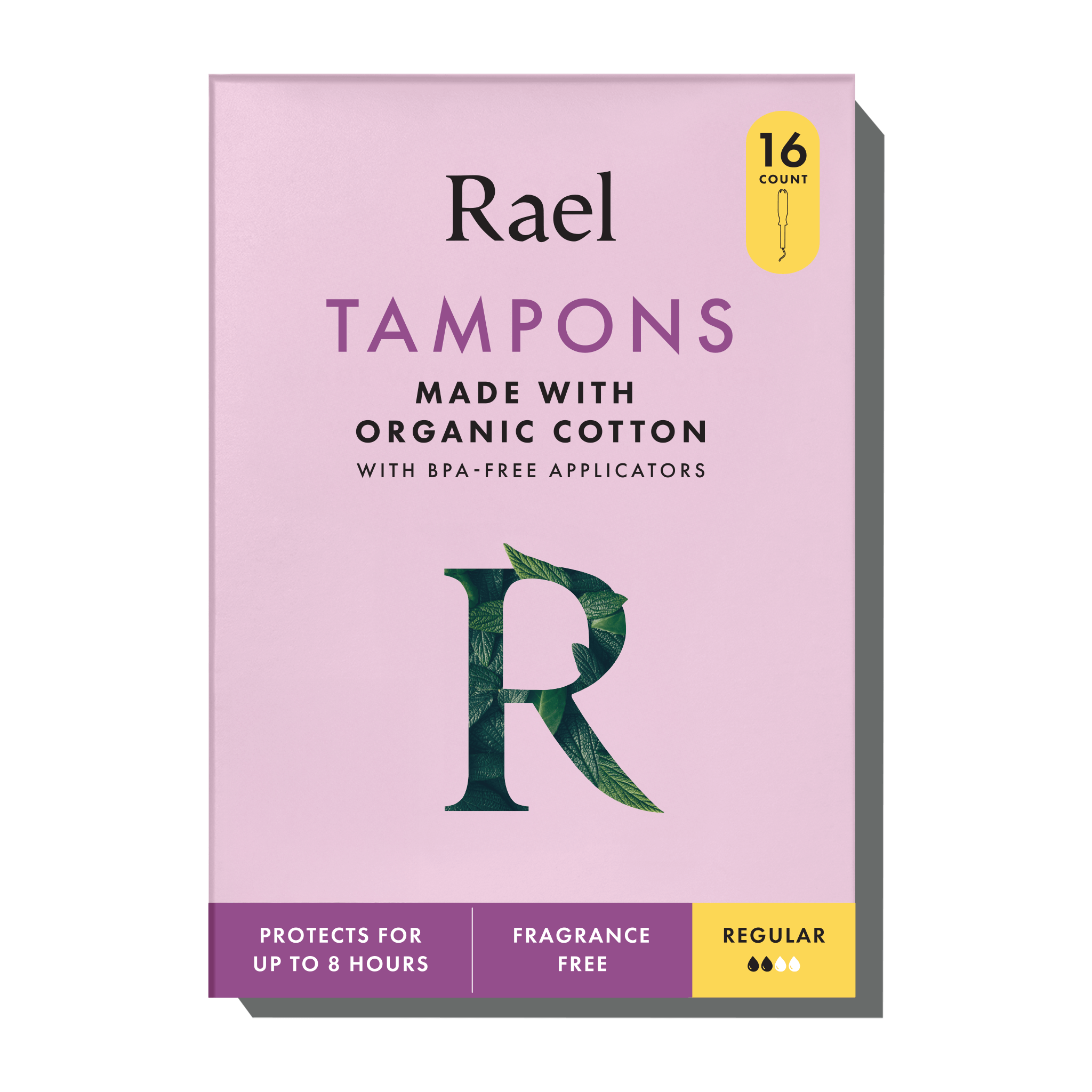Regular Tampons | BPA-Free & Organic Cotton Core | Rael