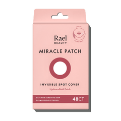 Pink packaging of Rael Beauty Miracle Patch on a white background