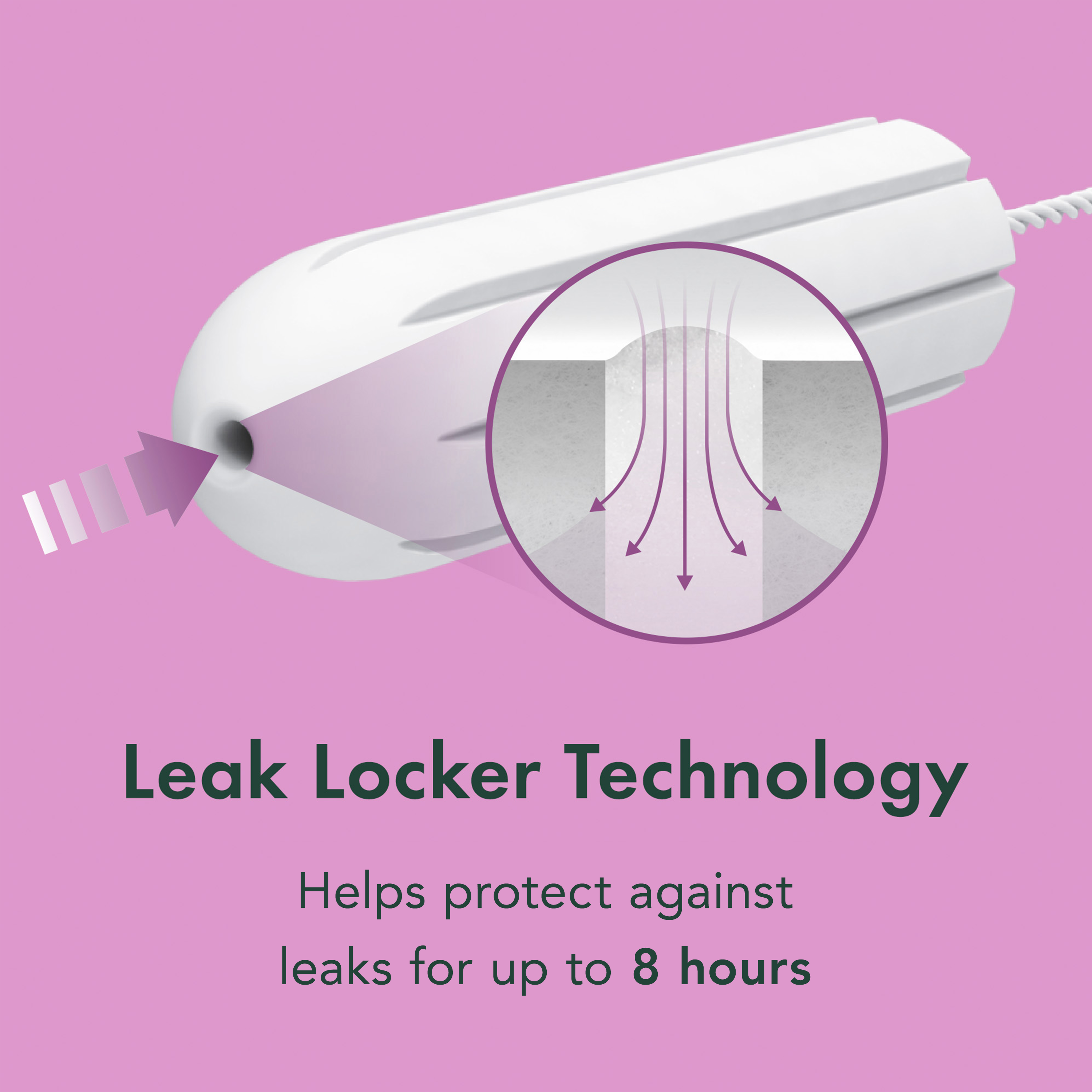 Product with Leak Locker Technology on a pink background