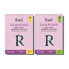 Rael Regular and Super Tampons Made with Organic Cotton and BPA-Free Applicators 