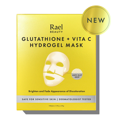 Rael Beauty Glutathione + Vita C Hydrogel Mask packaging on a white background